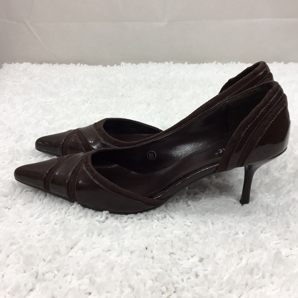 Miss Me Brown Cut Out Heels Sz 6 W Pointy Toe - Picture 3 of 8